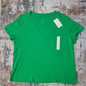 NWT A New Day Green V-Neck Women's Short Sleeve Top